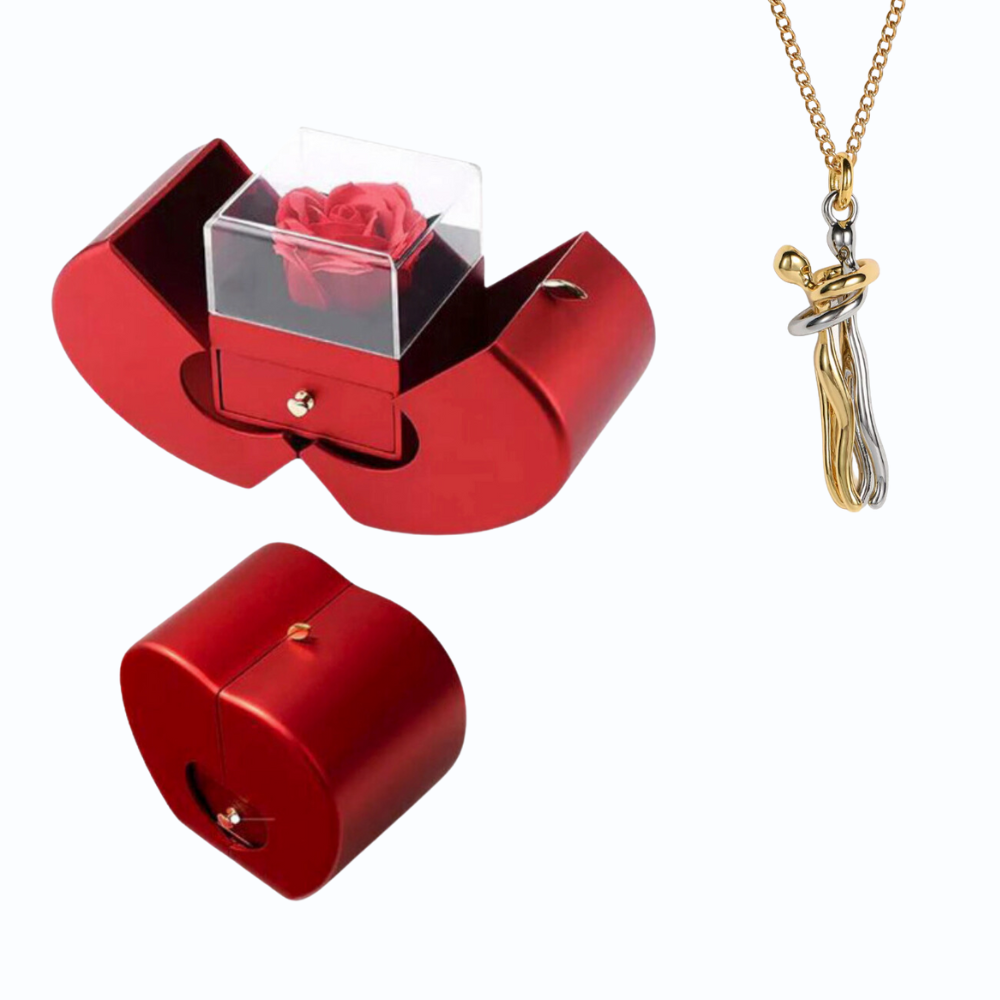 RosaHeart Box with love embrace necklace