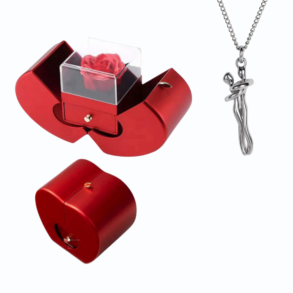 RosaHeart Box with love embrace necklace