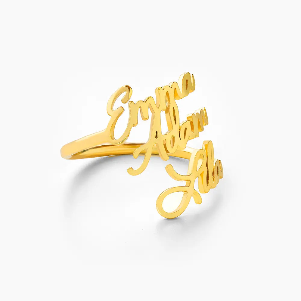 Personalised Two or Three Name Ring