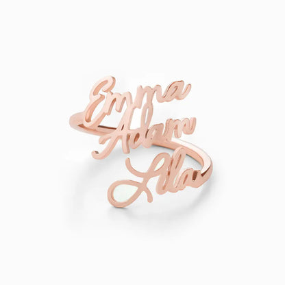 Personalised Two or Three Name Ring