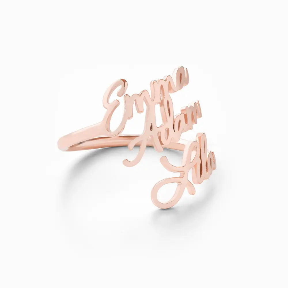 Personalised Two or Three Name Ring