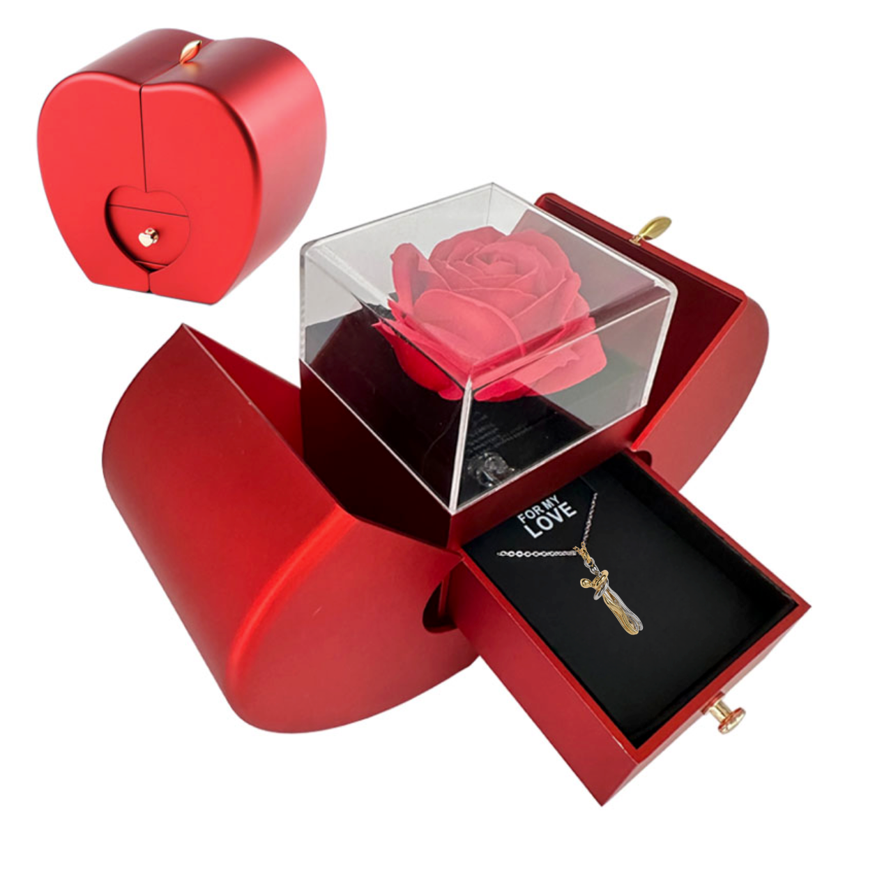 RosaHeart Box with love embrace necklace